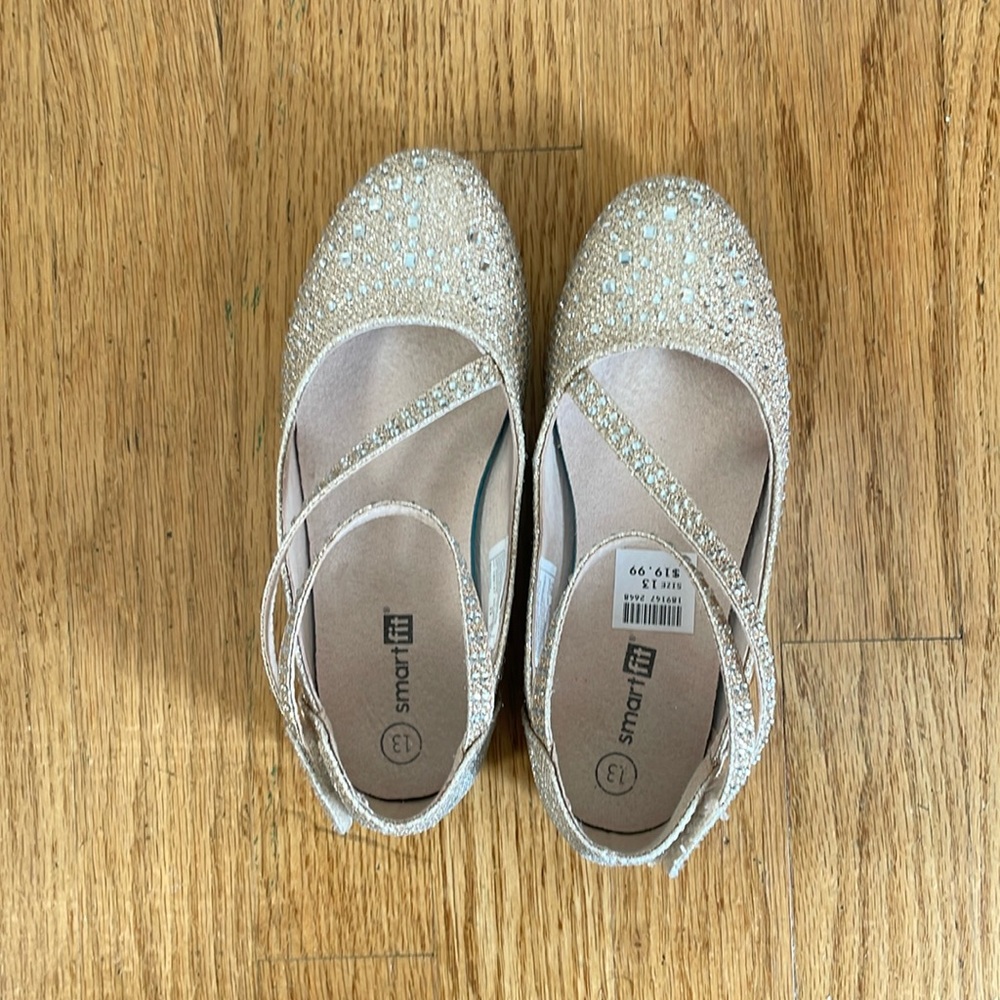 Payless Smart Fit Girls Sparkly Gold Dress Shoes - Size 13